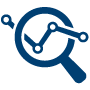 Data under a magnifying glass representing research