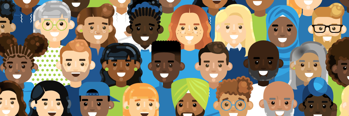 Representation of a diverse group of people to show various cultures and ethnicities